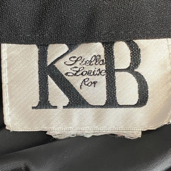 Stella Louise For KB Skirt Womens 16-18 Black Pink Flowers Beaded A Line Split - Picture 2 of 11